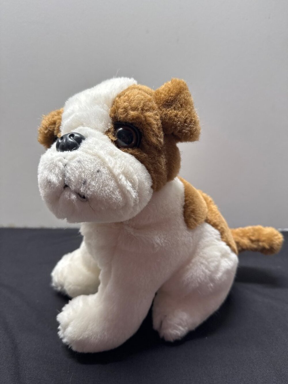 Adorable Bulldog Puppy Plush Stuffed Animal Toy - Soft & Cuddly Brown & White 10